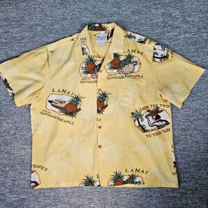 VTG Men's Diamond Head Sportswear Hawaiian Button Up Shirt XL Pineapple Lanai